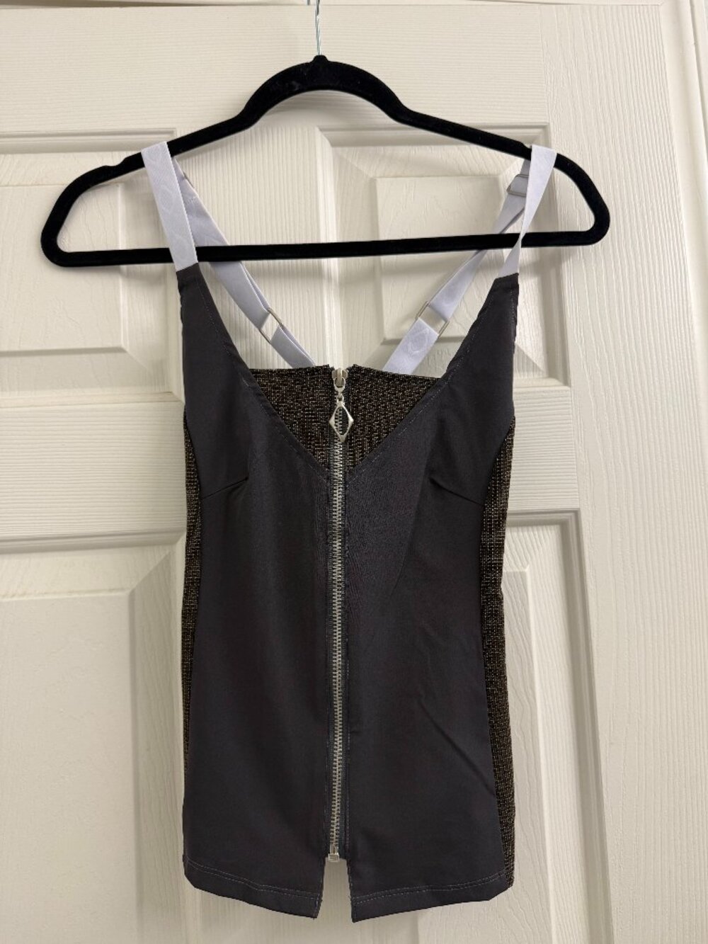 MSCHF Gray Front Zip Tank Top w/ White Straps Size Small